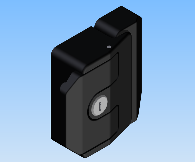 KriTec Fallenverschluss Mini, anschraubbar von hinten, schwarz