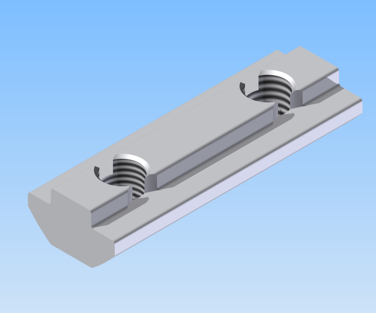 KriTec Doppelnutenstein 8 St 2x Gewinde M8 schwer/ einschiebbar, L=48,5mm