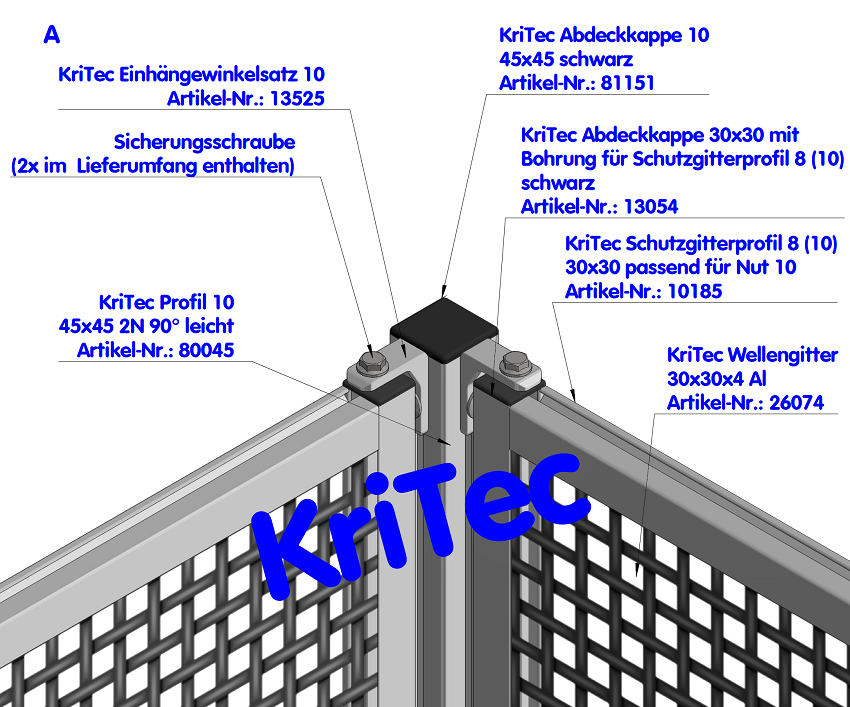 KriTec Einhängewinkelsatz 10