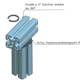 KriTec Positionsverbindungssatz 8 Raster 40