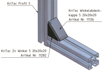 KriTec Winkel 5 20x20x20 Zn Standard