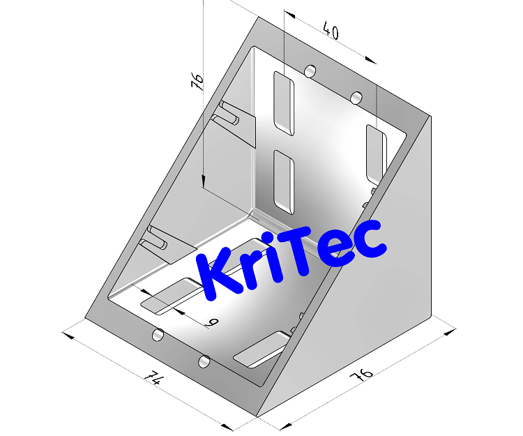 KriTec Winkel 10 80x80x80 Zn Standard