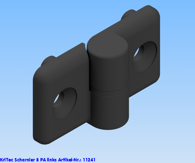 KriTec Scharnier 8 PA, links, schwarz