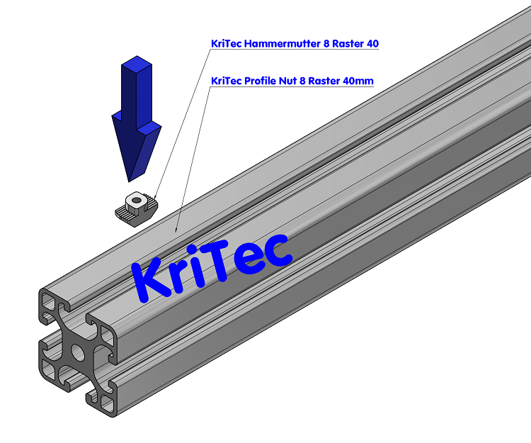 KriTec Hammermuttern8 Raster 40