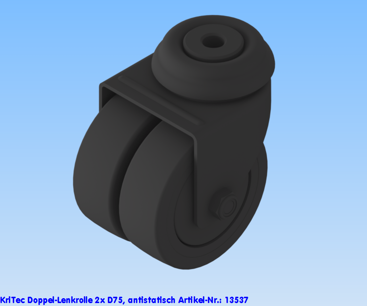 KriTec Doppel-Lenkrolle 2x D75, antistatisch