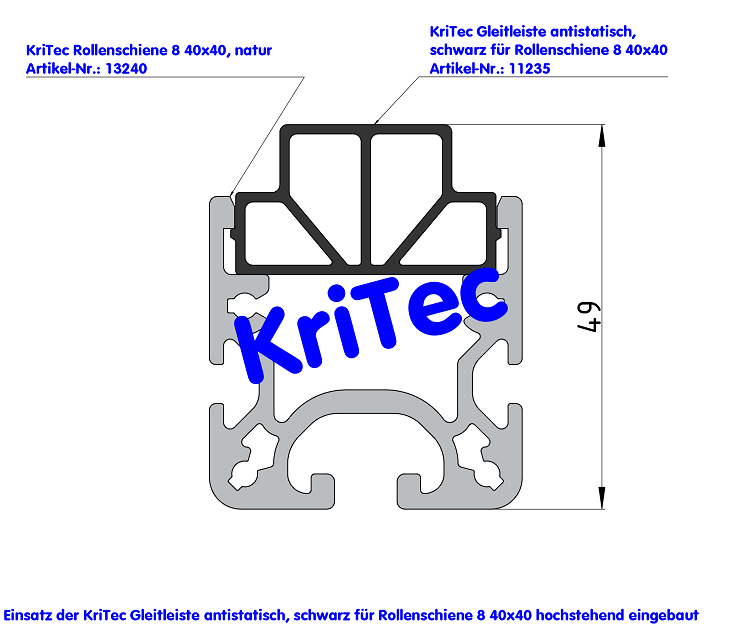 KriTec Gleitrampe D28 schwarz, antistatisch