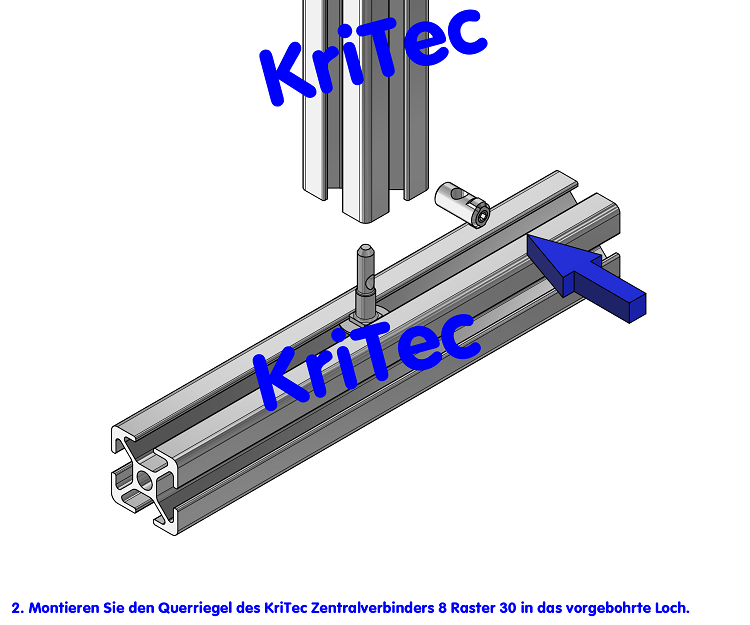 KriTec Zentralverbinder 8 Raster 30 einschiebbar