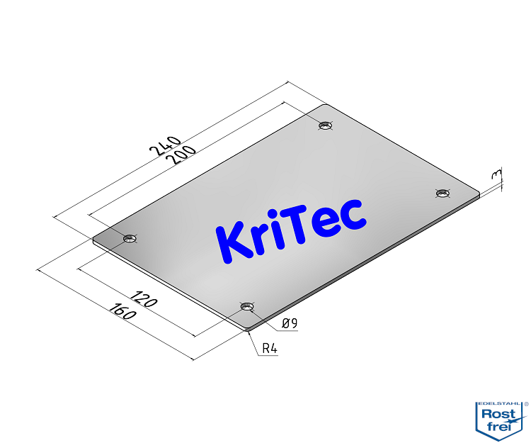 KriTec Abdeckkappen 8 VA inkl. Bef.satz