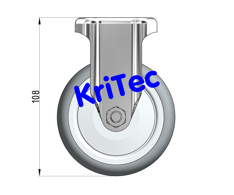 KriTec Bockrolle D80 TPE grau