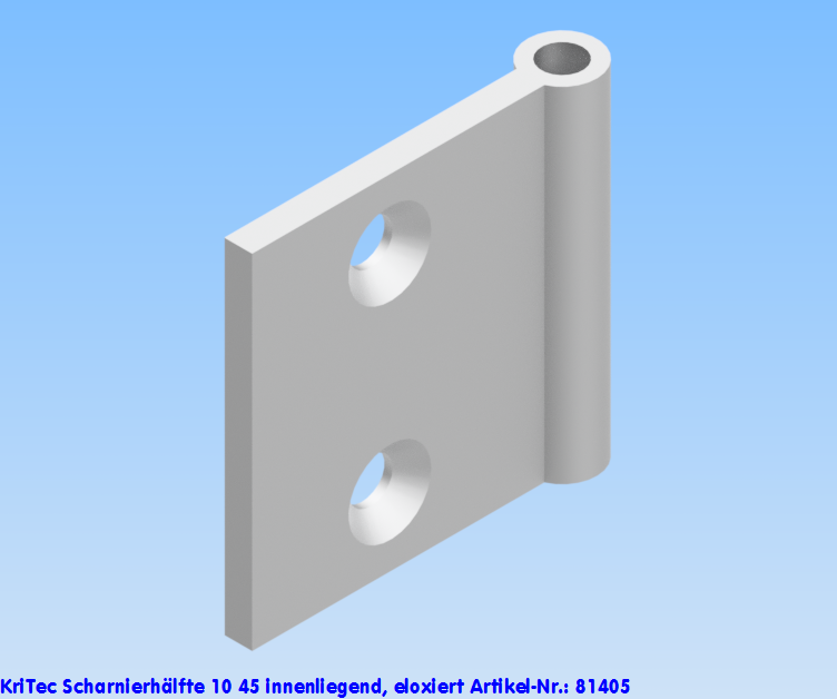 KriTec Scharnierhälfte 10 45 innenliegend, eloxiert