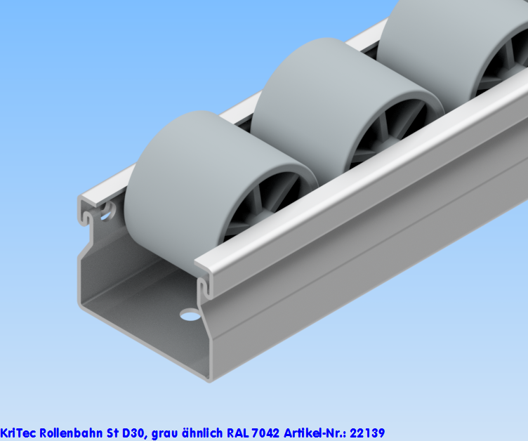 KriTec Rollenbahn St D30, grau ähnlich RAL 7042