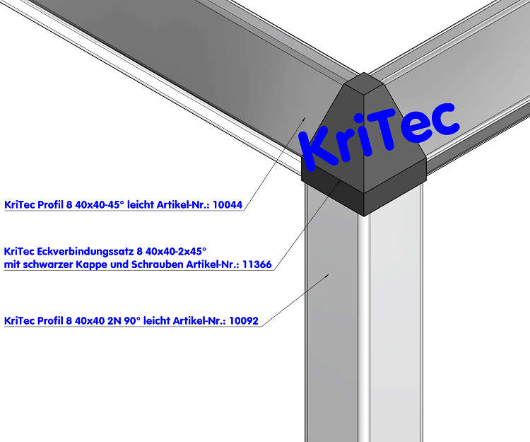 KriTec Profil 8 40x40-45° leicht