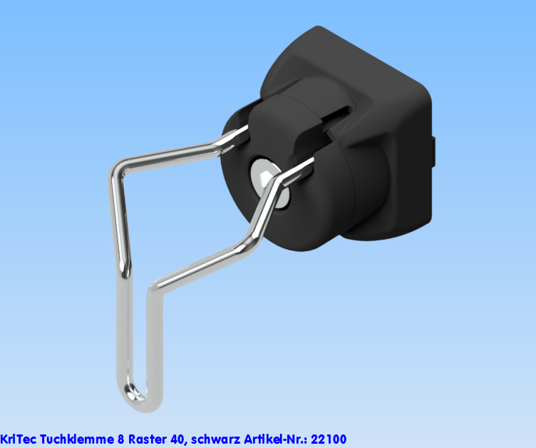 KriTec Tuchklemme 8 Raster 40, schwarz