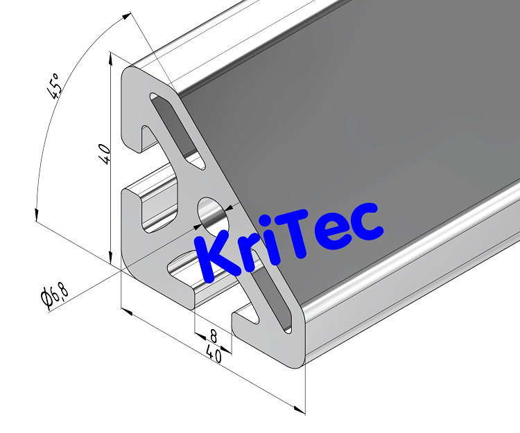 KriTec Profil 8 40x40-45° schwer