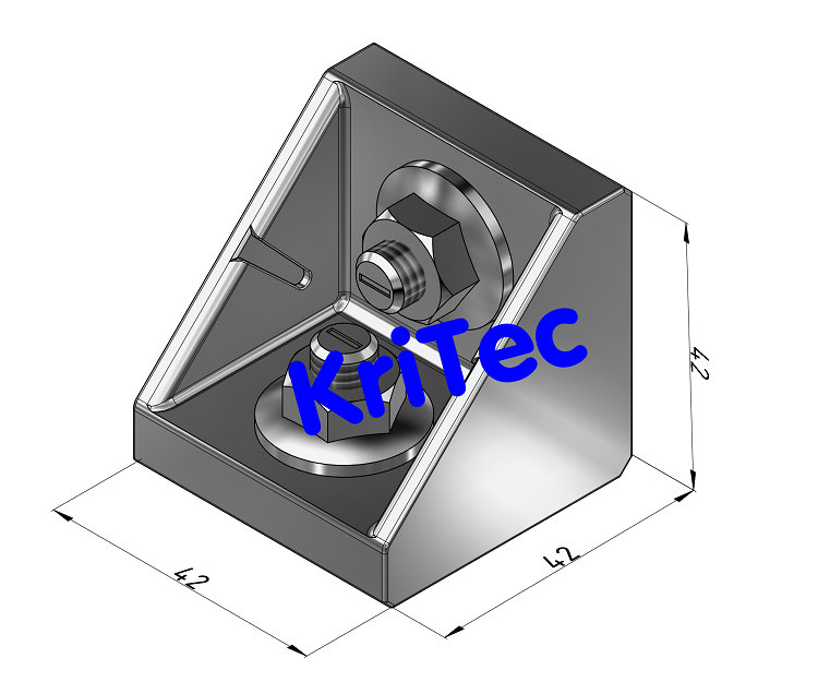 KriTec Aluminium-Druckgusswinkelsatz 10 45x45x45 alufarbig
