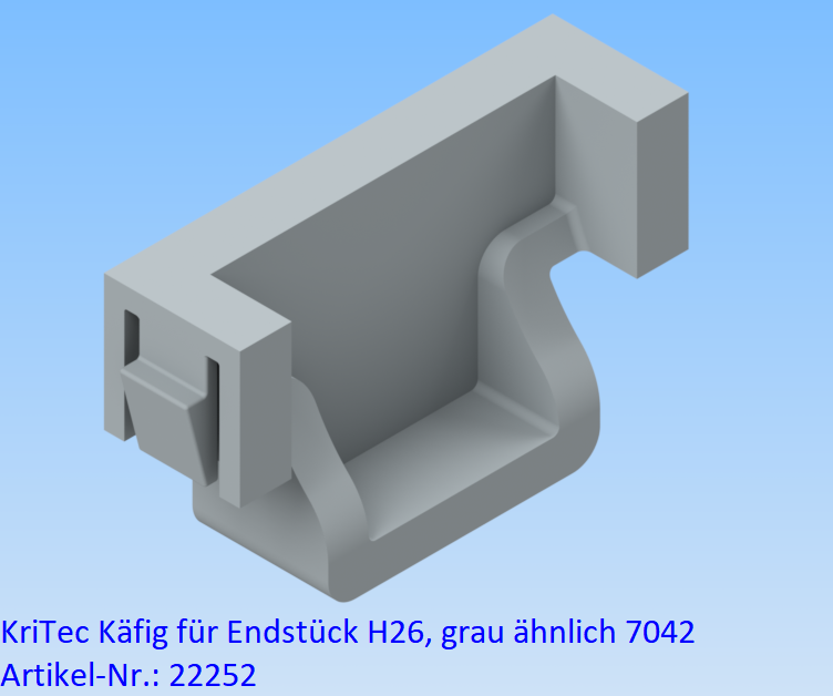KriTec Endstück für Rollenelement D28 H26, grau ähnlich 7042