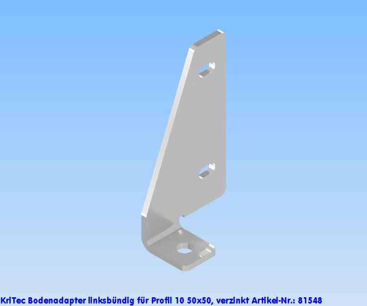 KriTec Bodenadapter linksbündig für Profil 10 50x50, verzinkt
