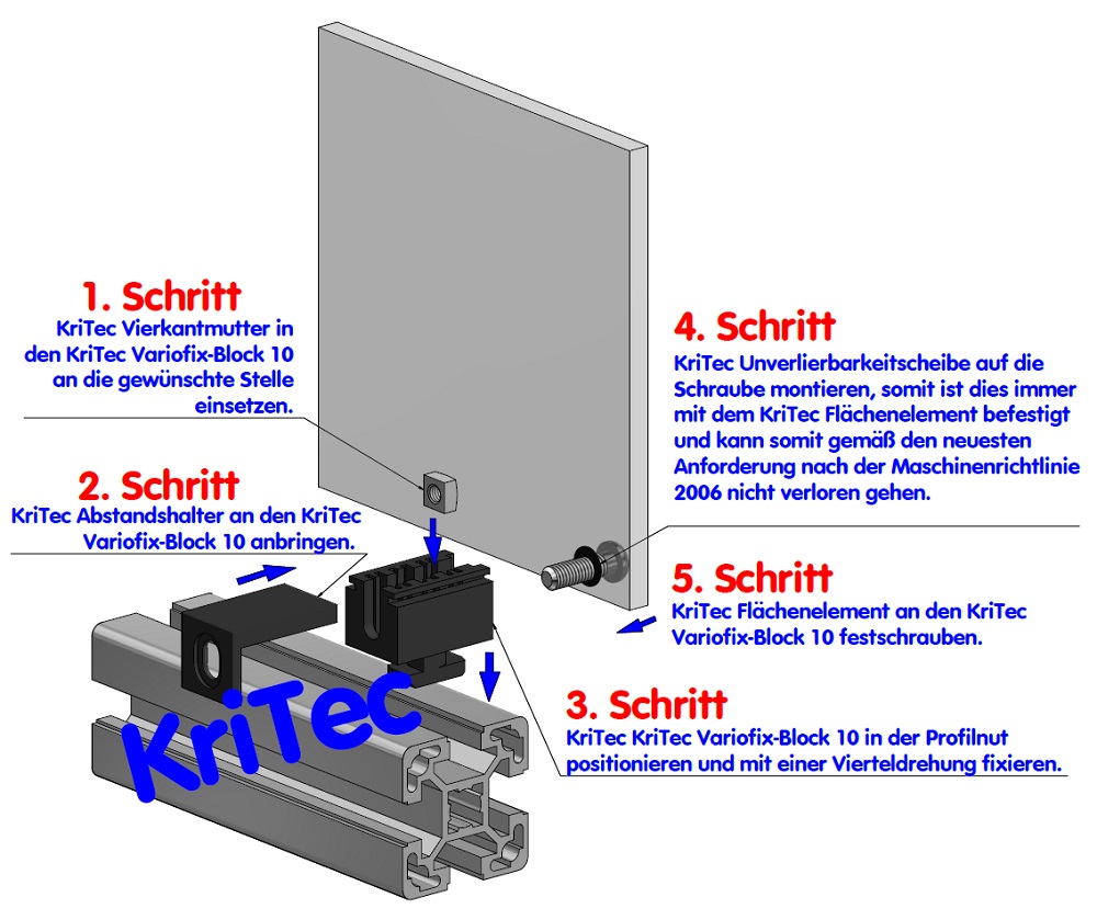 KriTec Variofix-Block 10 Raster 40/45, grau
