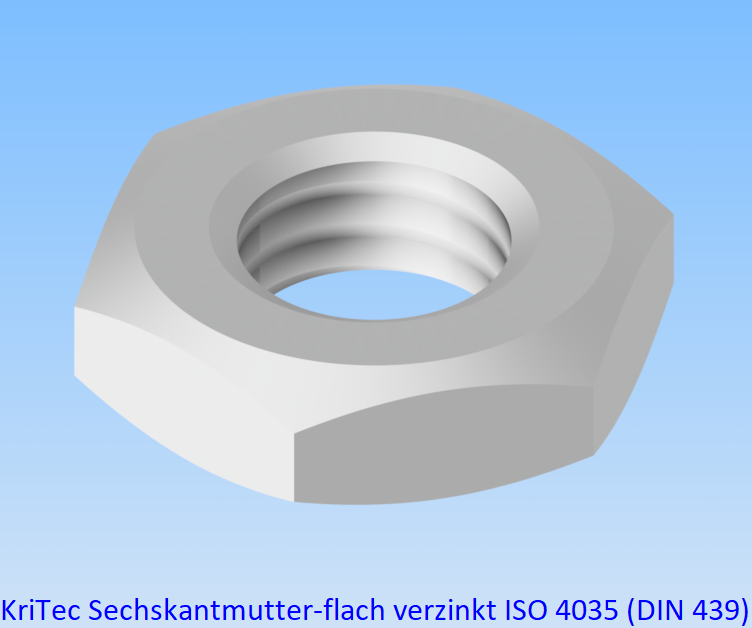 KriTec Sechskantmuttern-flach ISO 4035 (DIN 439)