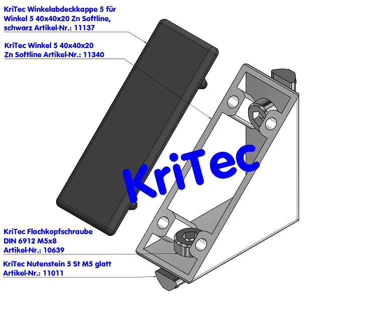 KriTec Winkel 5 40x40x20 Zn Softline