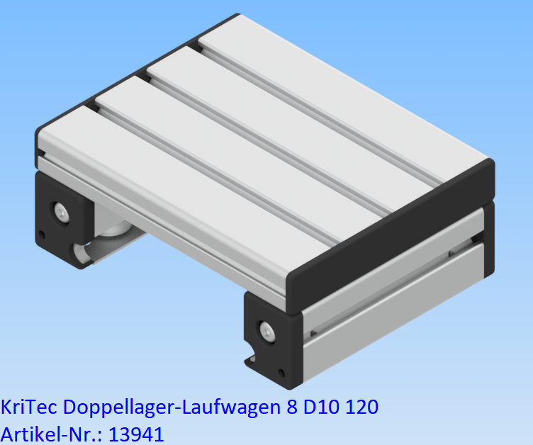 KriTec Doppellager-Laufwagen 8 D10 120