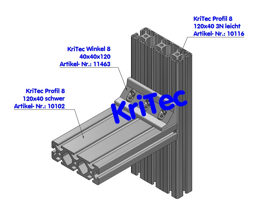 KriTec Profil 8 120x40 schwer