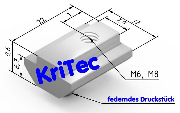KriTec Nutensteine 8 St schwer/ einschiebbar, mit Steg