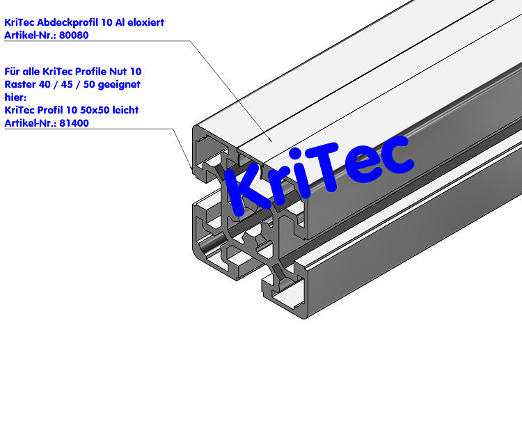 KriTec Abdeckprofil 10 Al eloxiert
