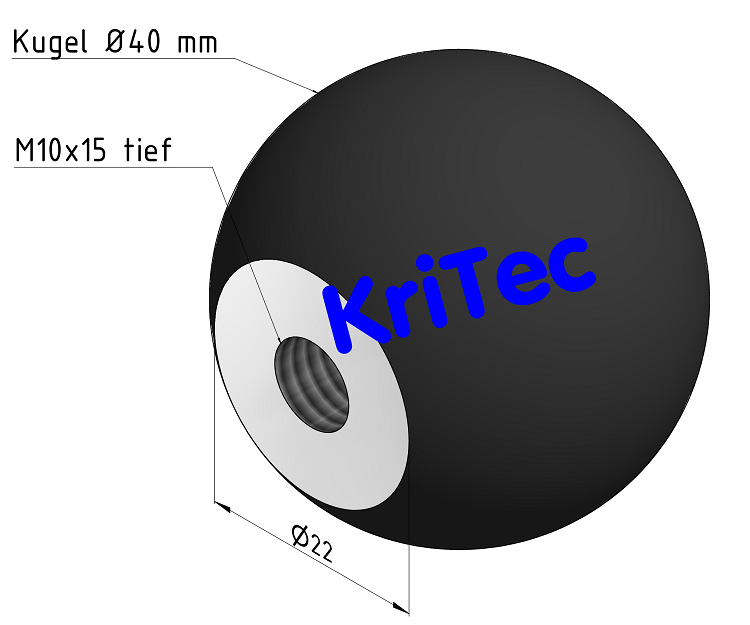 KriTec Kugelgriff Ø40 M10