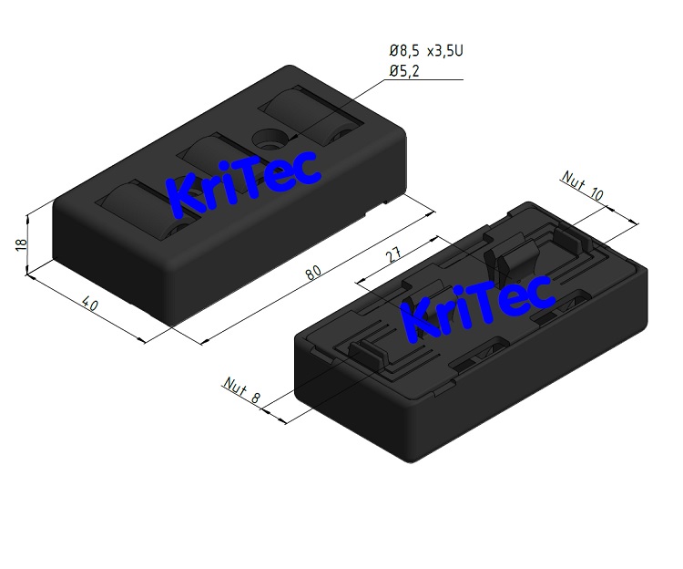 KriTec Rollenelement 8 80 ohne Bordkante, klickbar