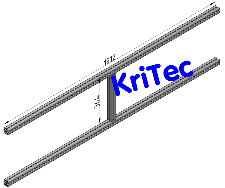 KriTec Tischaufsatz Strebensatz H Breite 2000mm