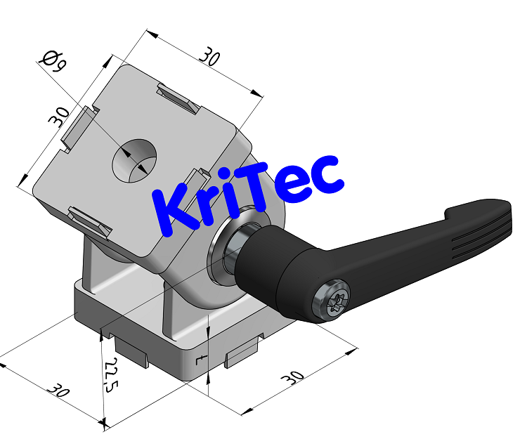 KriTec Gelenk 8 30x30 mit Klemmhebel