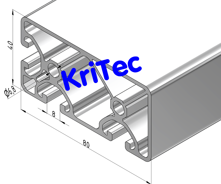 KriTec Profil 8 80x40 3N 90° Eco
