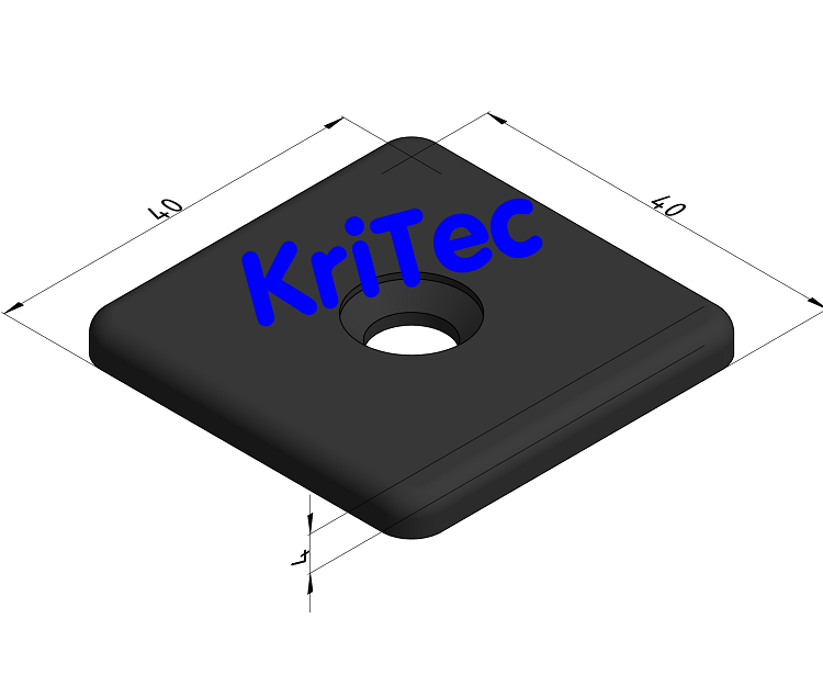 KriTec Abdeckkappen 8 40x40 Zn schwarz, verschraubt, inkl. Schraube