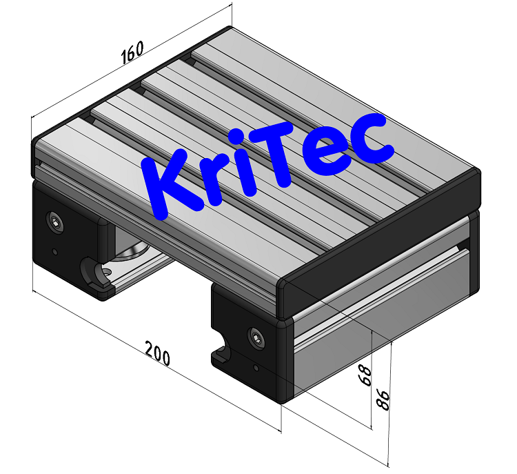 KriTec Doppellager-Laufwagen 8 D14 80