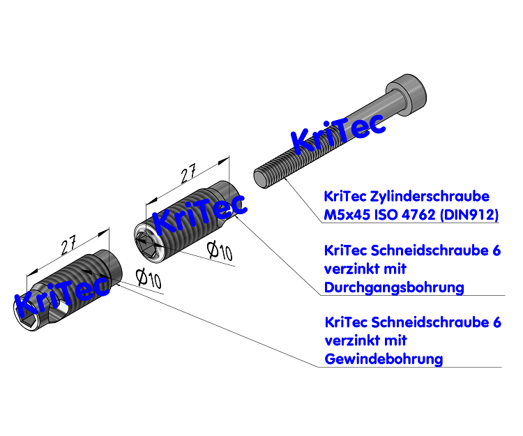 KriTec Automatik-Stoßverbindungssatz 6, verzinkt