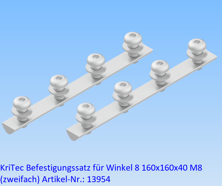 KriTec Befestigungssatz für Winkel 8 160x160x40 M8 (zweifach)