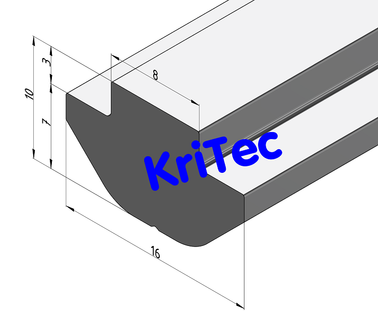 KriTec Nutenprofil 8 Al, natur