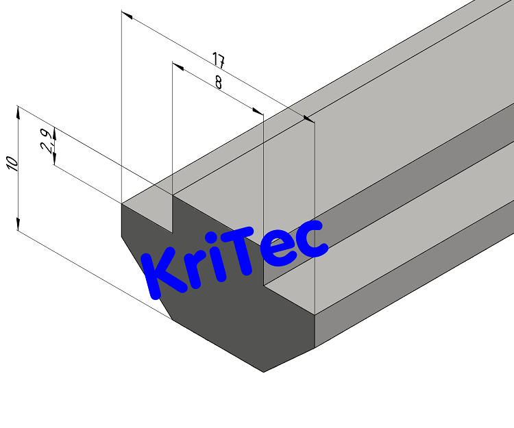 KriTec Profilstab 8 Raster 40 St schwer mit Steg