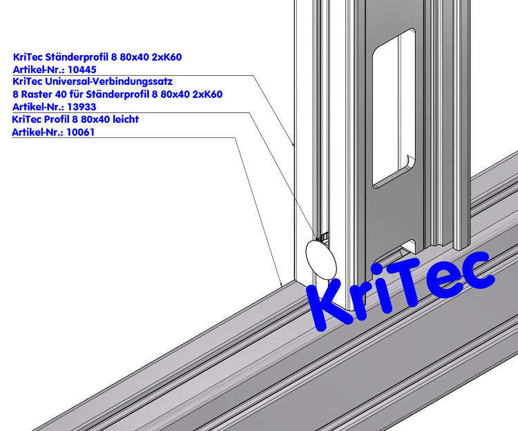 KriTec Ständerprofil 8 80x40 2xK60