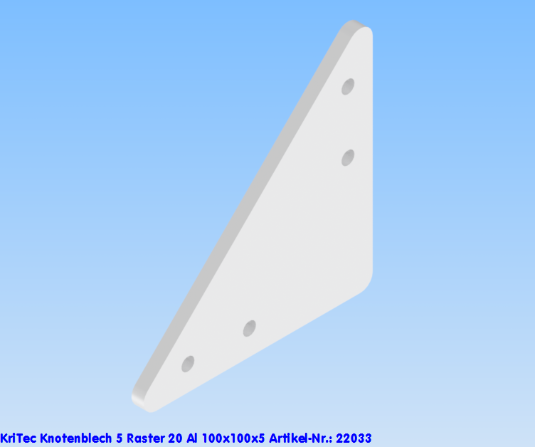 KriTec Knotenblech 5 Raster 20 Al 100x100x5