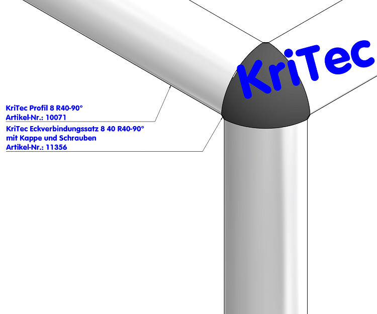 KriTec Eckverbindungssatz 8 R40-90°