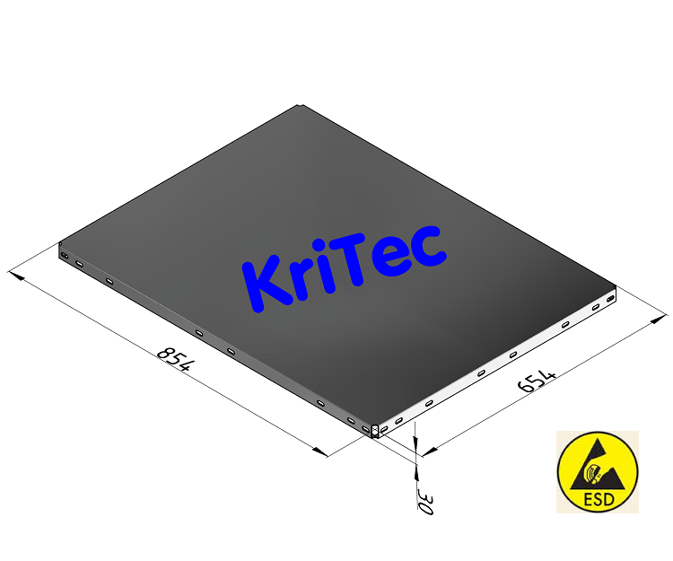 KriTec Regalboden VA 8x6 Edelstahl, ESD