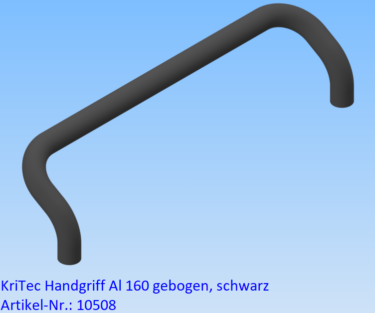 KriTec Handgriff Al 160 gebogen, schwarz