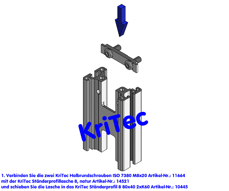 KriTec Ständerprofil 8 80x40 2xK60