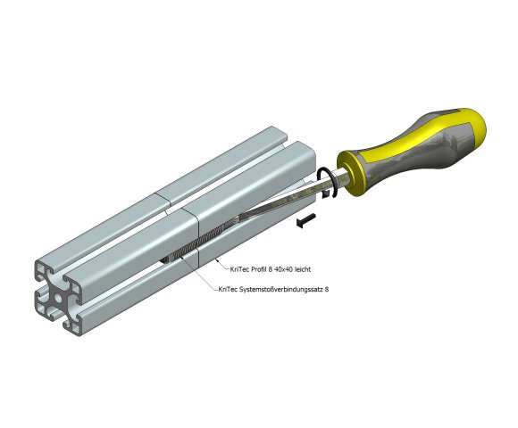 KriTec System-Stoßverbindungssatz Nut 8 Raster 40, verzinkt