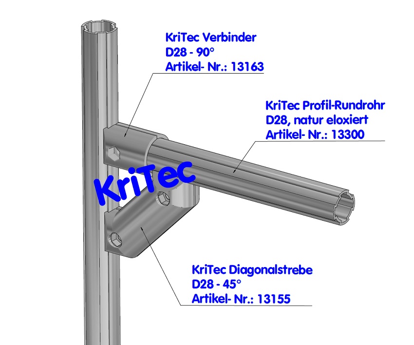 KriTec Diagonalstrebe D28 - 45°