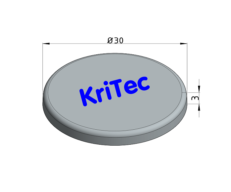 KriTec Abdeckkappe 6 D30, grau ähnlich RAL 7042