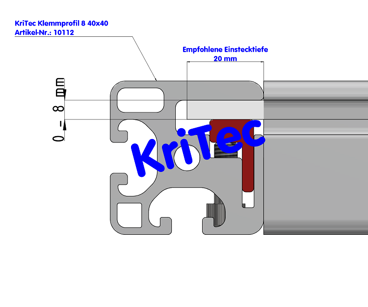 KriTec Klemmprofil 8 40x40