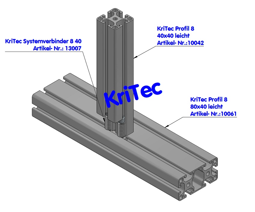 KriTec Systemverbinder 8 40 Raster 40